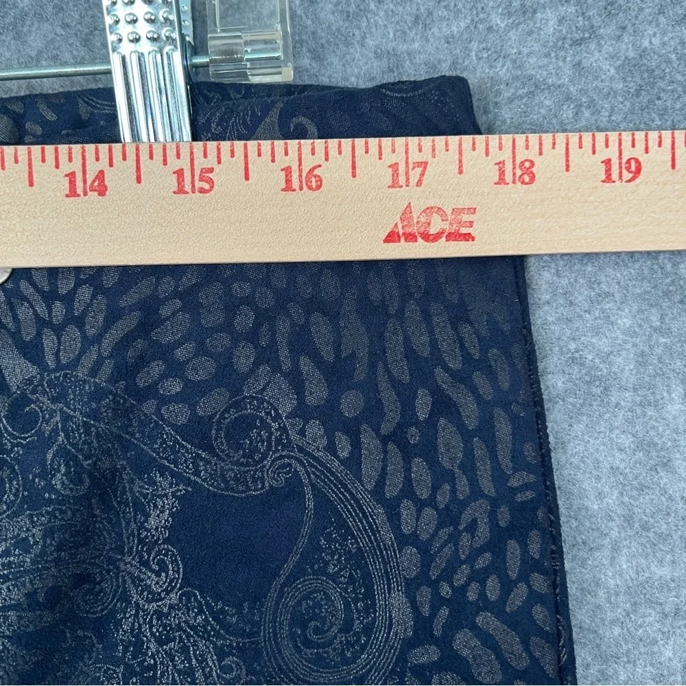 ROBELL Marie Slim Fit Trousers Paisley Jacquard Dark Blue Women's Size US 14
